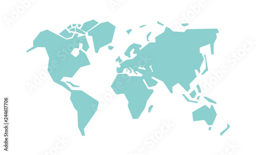 Cuadros en Lienzo Simplified world map. Stylized vector illustration