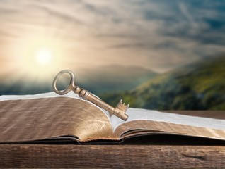 Wall Mural - open book object on background