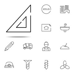 Poster - triangular ruler icon. construction icons universal set for web and mobile