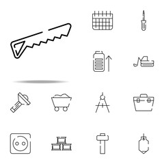 Poster - saw, tool for construction icon. construction icons universal set for web and mobile