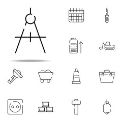 Poster - compasses, measurement icon. construction icons universal set for web and mobile