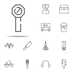 Poster - the forbidden icon. construction icons universal set for web and mobile