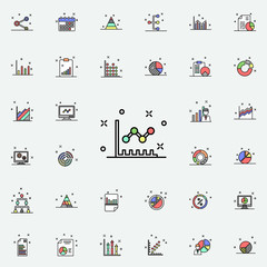 Poster - point diagram colored icon. Business charts icons universal set for web and mobile