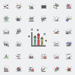 Poster - diagram with arrows colored icon. Business charts icons universal set for web and mobile