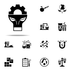 Poster - idea, bulb icon. Genetics and bioenginnering icons universal set for web and mobile