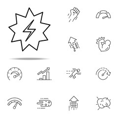 Poster - explosive spark icon. Speed icons universal set for web and mobile
