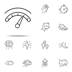 Poster - high speed on the speedometer icon. speed icons universal set for web and mobile