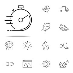 Poster - accelerated stopwatch icon. Speed icons universal set for web and mobile