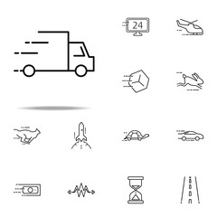 Poster - fast truck icon. Speed icons universal set for web and mobile