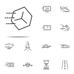 Poster - flying stone icon. Speed icons universal set for web and mobile