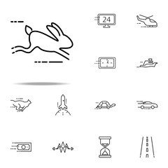 Poster - running hare icon. Speed icons universal set for web and mobile
