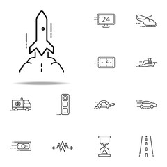 Poster - rocket icon. Speed icons universal set for web and mobile