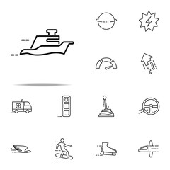 Poster - floating yacht icon. Speed icons universal set for web and mobile