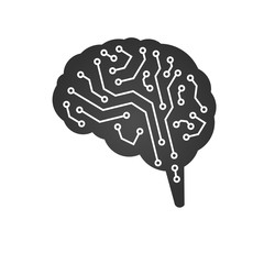 Poster - technological brain. circuit board. abstract vector illustration isolated on white background.