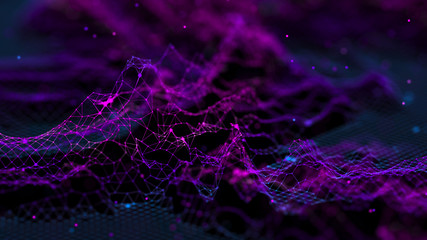 Fototapete - Network connection dots and lines. Technology background. Plexus. Big data background. 3d rendering.