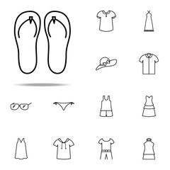 Poster - flip-flops icon. Summer Clothes icons universal set for web and mobile