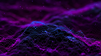Aufkleber - Network connection dots and lines. Technology background. Plexus. Big data background. 3d rendering.
