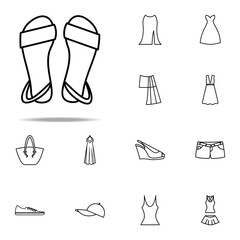 Poster - sandals icon. Summer Clothes icons universal set for web and mobile