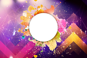Wall Mural - artistic smooth colorful modern frame on a multicolored abstract geometric background