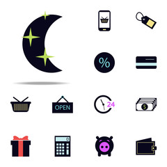 Poster - moon and stars icon. web icons universal set for web and mobile