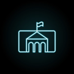 Poster - museum icon in neon style. Simple thin line, outline vector of education icons for UI and UX, website or mobile application