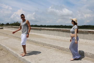 young couple on the beach