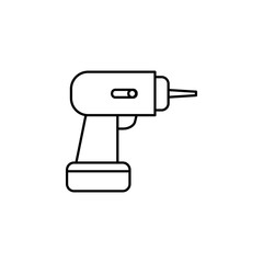 Poster - electricity, driller icon. Element of electricity for mobile concept and web apps illustration