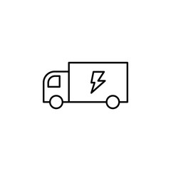 Poster - electricity, truck icon. Element of electricity for mobile concept and web apps illustration