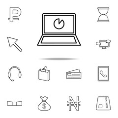 Aufkleber - pie chart on laptop icon. Mobile banking icons universal set for web and mobile