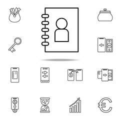 Aufkleber - The address book icon. Mobile banking icons universal set for web and mobile