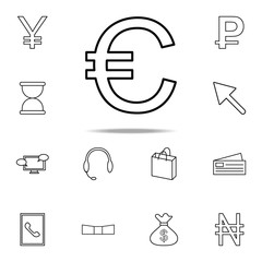 Poster - euro sign icon. Mobile banking icons universal set for web and mobile