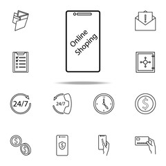 Poster - mobile shopping icon. Mobile banking icons universal set for web and mobile