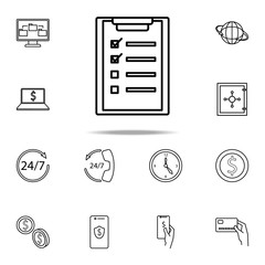 Aufkleber - checklist icon. Mobile banking icons universal set for web and mobile