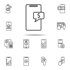 Poster - message about the receipt of money in mobile banking icon. Mobile banking icons universal set for web and mobile