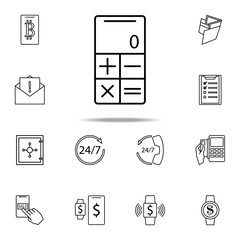 Aufkleber - calculator in smart phone icon. Mobile banking icons universal set for web and mobile