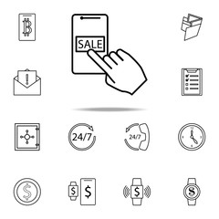 Poster - sale from a smart phone icon. Mobile banking icons universal set for web and mobile