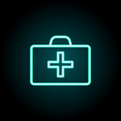 Poster - first-aid kit icon. Elements of Navigation in neon style icons. Simple icon for websites, web design, mobile app, info graphics
