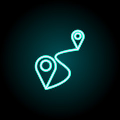 Aufkleber - connection of two pins icon. Elements of Navigation in neon style icons. Simple icon for websites, web design, mobile app, info graphics