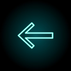 Aufkleber - arrow to left icon. Elements of Navigation in neon style icons. Simple icon for websites, web design, mobile app, info graphics