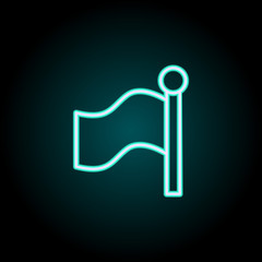 Aufkleber - flag icon. Elements of Navigation in neon style icons. Simple icon for websites, web design, mobile app, info graphics
