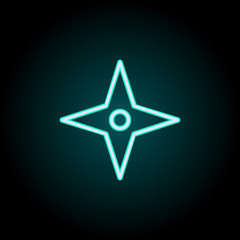 Aufkleber - Four-pointed star icon. Elements of Navigation in neon style icons. Simple icon for websites, web design, mobile app, info graphics