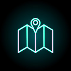 Aufkleber - pin on the map icon. Elements of Navigation in neon style icons. Simple icon for websites, web design, mobile app, info graphics