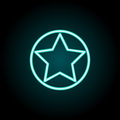 Poster - star in a circle icon. Elements of Navigation in neon style icons. Simple icon for websites, web design, mobile app, info graphics