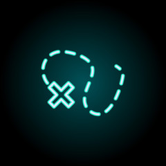 Poster - dotted line icon. Elements of Navigation in neon style icons. Simple icon for websites, web design, mobile app, info graphics