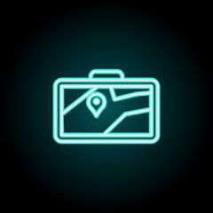 Aufkleber - pin on navigator screen icon. Elements of Navigation in neon style icons. Simple icon for websites, web design, mobile app, info graphics