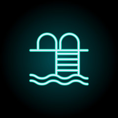 Poster - bathing place icon. Elements of Navigation in neon style icons. Simple icon for websites, web design, mobile app, info graphics