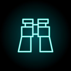 Poster - binoculars icon. Elements of Navigation in neon style icons. Simple icon for websites, web design, mobile app, info graphics