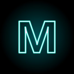 Aufkleber - metro sign icon. Elements of Navigation in neon style icons. Simple icon for websites, web design, mobile app, info graphics