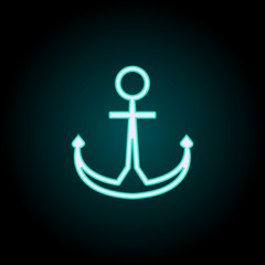 Aufkleber - anchor icon. Elements of Navigation in neon style icons. Simple icon for websites, web design, mobile app, info graphics