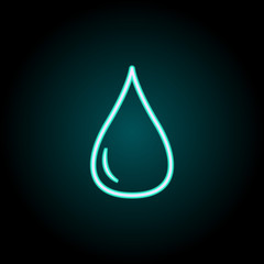 Aufkleber - a drop icon. Elements of Science in neon style icons. Simple icon for websites, web design, mobile app, info graphics